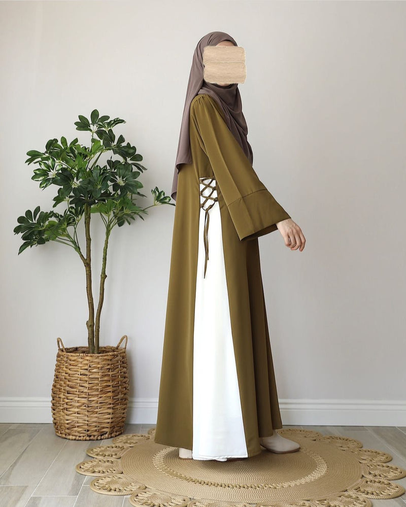 Gold Abaya with stoller