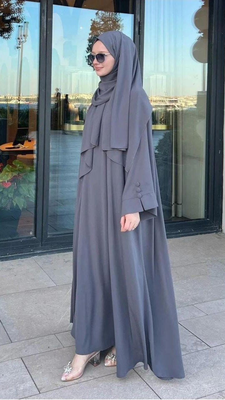 Grey Arabic Abaya