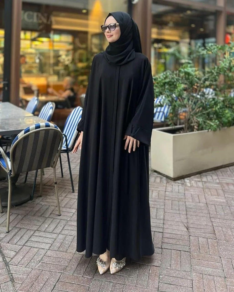 Black Classic Abaya with stoller